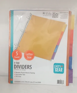Pen+Gear 8-Tab Letter Size Dividers, 8 Count