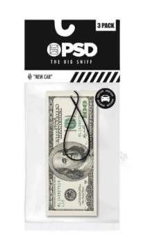 3 Pack 100 Dollar Bill Air Freshener, New Car Scent, Long Lasting Odor Eliminator, Fun Rearview Mirror Accessory, Freshens Up Any Vehicle, Novelty Car Decor, Hanging Design for Easy Use