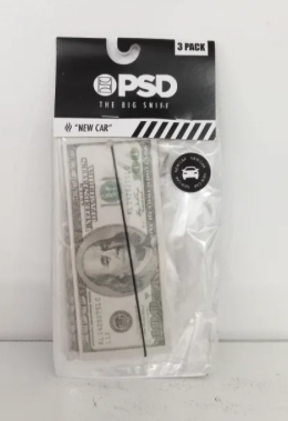 3 Pack 100 Dollar Bill Air Freshener, New Car Scent, Long Lasting Odor Eliminator, Fun Rearview Mirror Accessory, Freshens Up Any Vehicle, Novelty Car Decor, Hanging Design for Easy Use