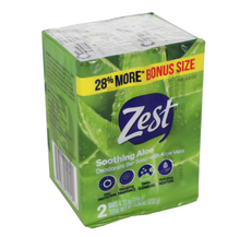 Load image into Gallery viewer, ZEST Soothing Aloe Deodorant 2 bar soap with aloe vera (232g) U.S.A
