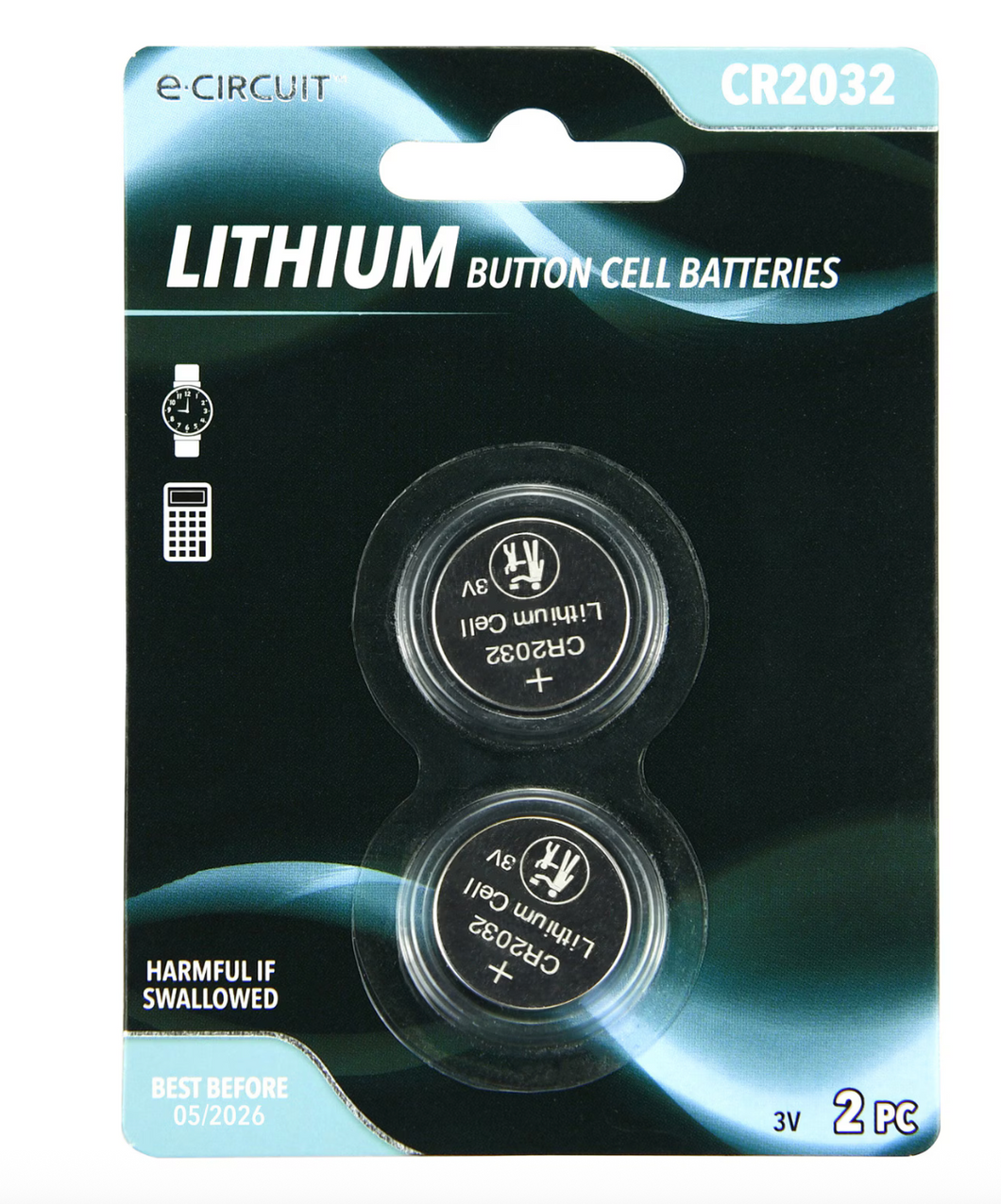 E-Circuit Lithium Button Cell Batteries, 2-ct. Packs