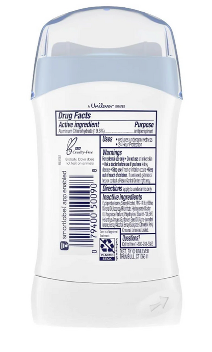 Dove Invisible Solid Antiperspirant Deodorant Stick Fresh, 1.6 oz