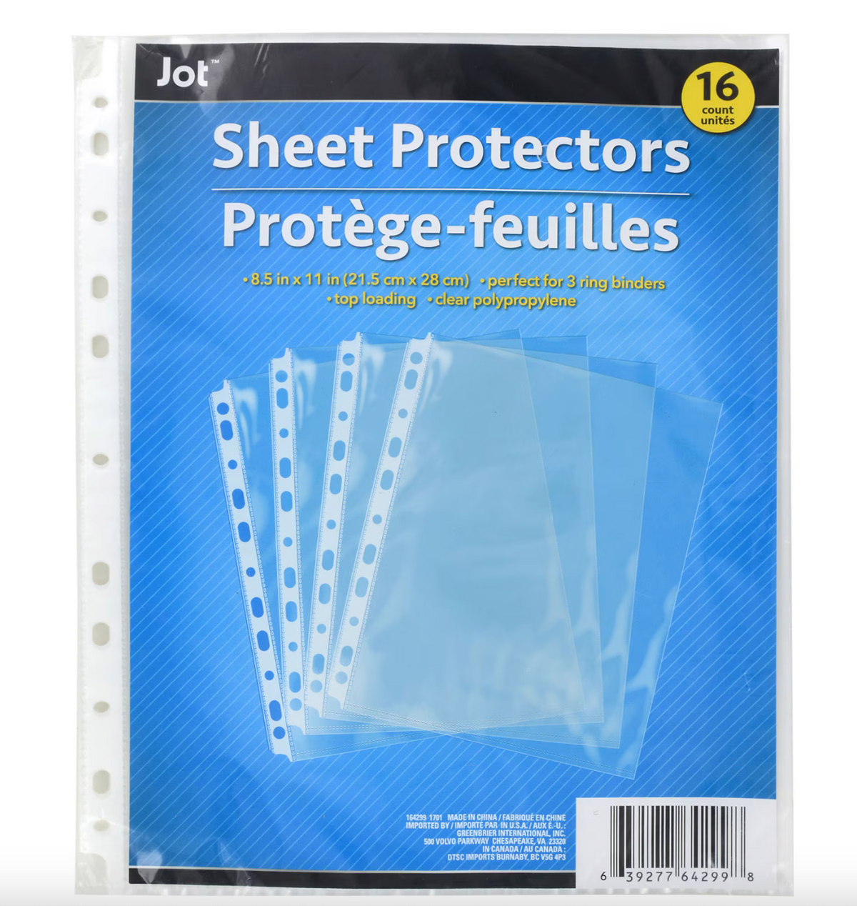 Jot 16 Sheet Protectors