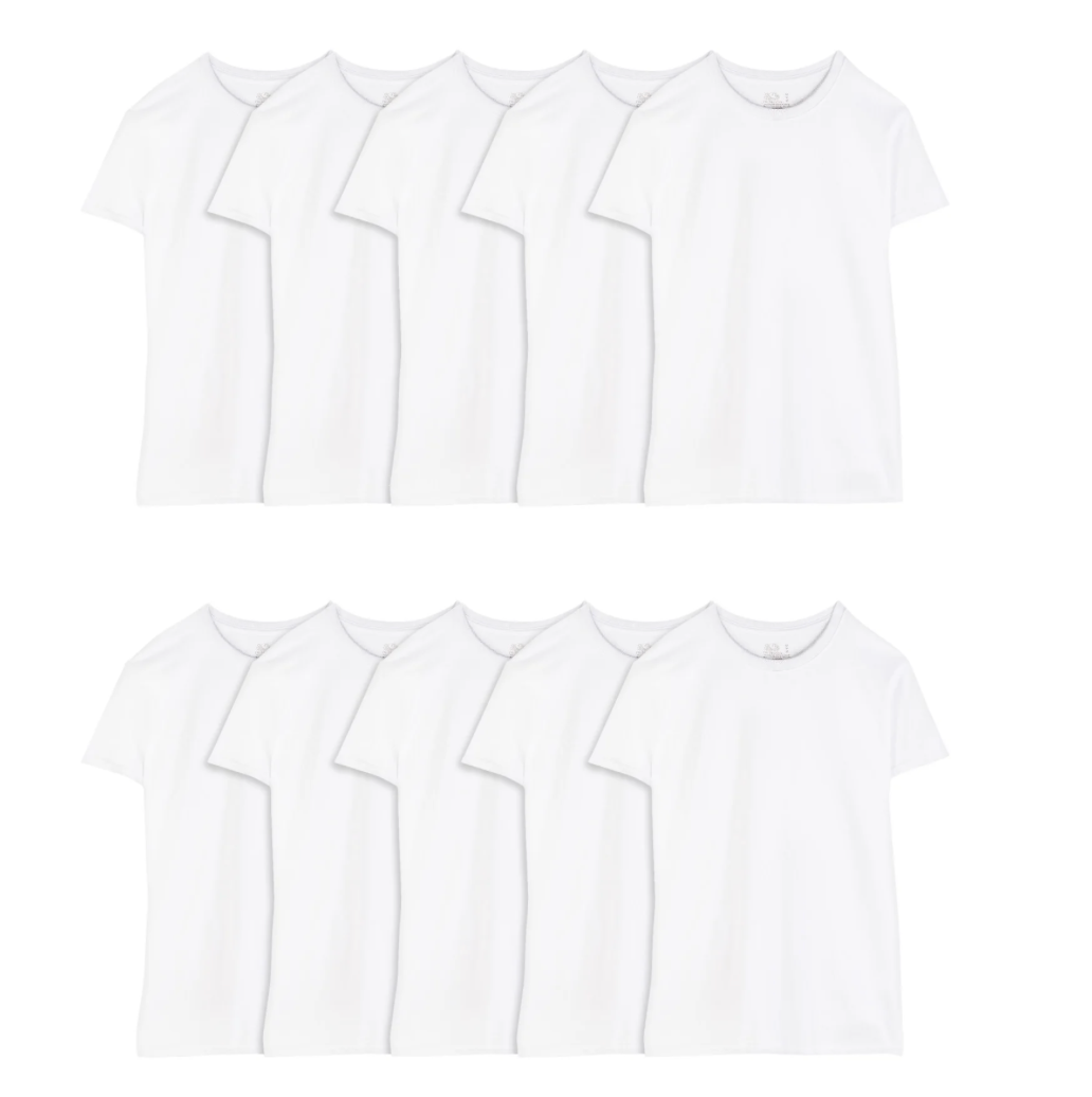 Fruit of the Loom Men's Eversoft Crew T-Shirt Undershirts, Super Value 10-Pack