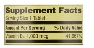 Spring Valley B12, 1000mcg 60 tablets
