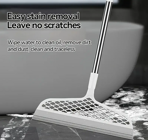 1pc ProClean Magic Broom with Detachable Head, Double-Sided Silicone Scraper, Plastic Handle, Ideal for Hard Floors &amp; Carpet