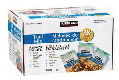 Kirkland Signature Trail Mix Snack Packs, 2 oz, 28 ct