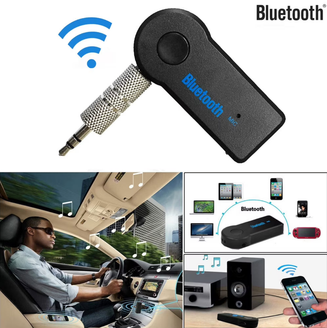 Wireless Bluetooth 3.5mm AUX Audio Stereo Music Home Car Receiver Adapter Mic