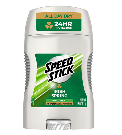 Speed Stick Antiperspirant Deodorant For Men, Irish Spring Scent, 1.8 Oz.