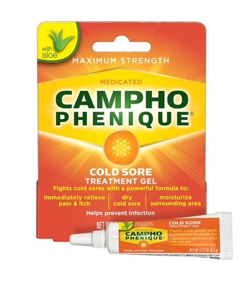 Campho Phenique Cold Sore and Fever Blister Treatment for Lips, Maximum Strength, 0.23 Oz.