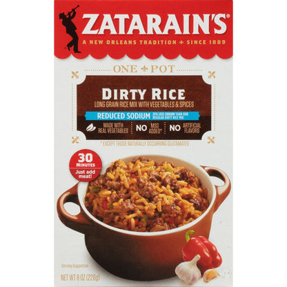 Zatarain's No Artificial Flavors Gluten Free Reduced Sodium Dirty Rice, 8 oz Box