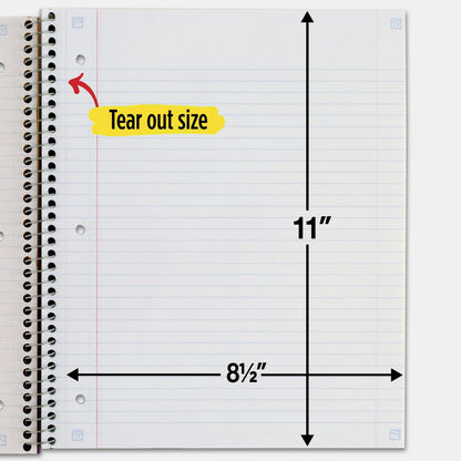 Five Star Wirebound Notebook Plus Study App, 1 Subject, College Ruled, Forest Green