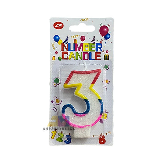 Glitter Coloful Number Candle Happy Birthday Cake Candle Decoration#3