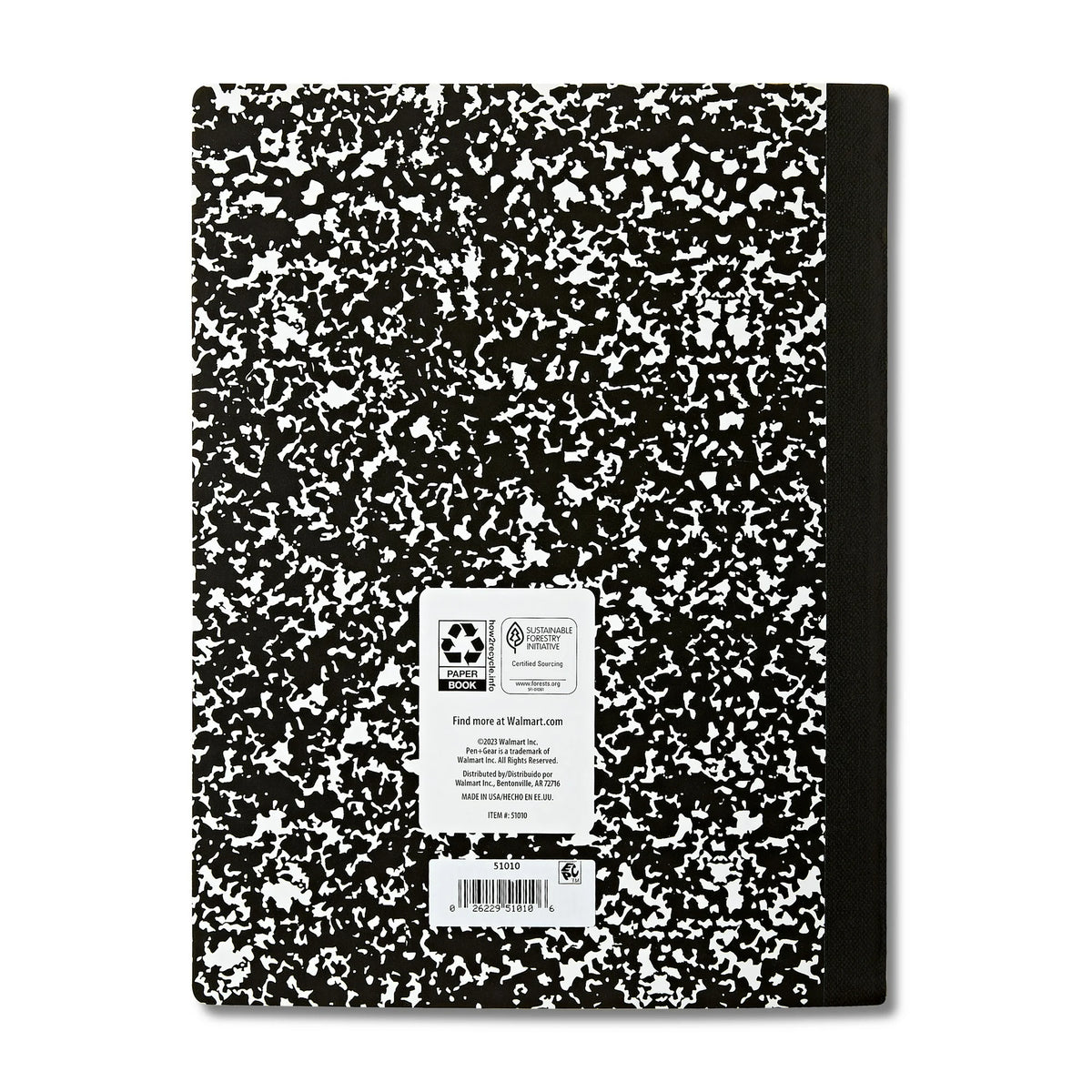 Pen+Gear Composition Book, Wide Ruled, 7.5"x 9.75", Marble Design, Paper Cover, 80 Sheets