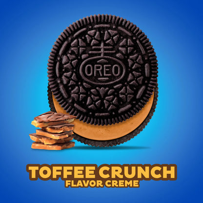 OREO Toffee Crunch Creme with Sugar Crystals Chocolate Sandwich Cookies, Family Size, 17 oz
