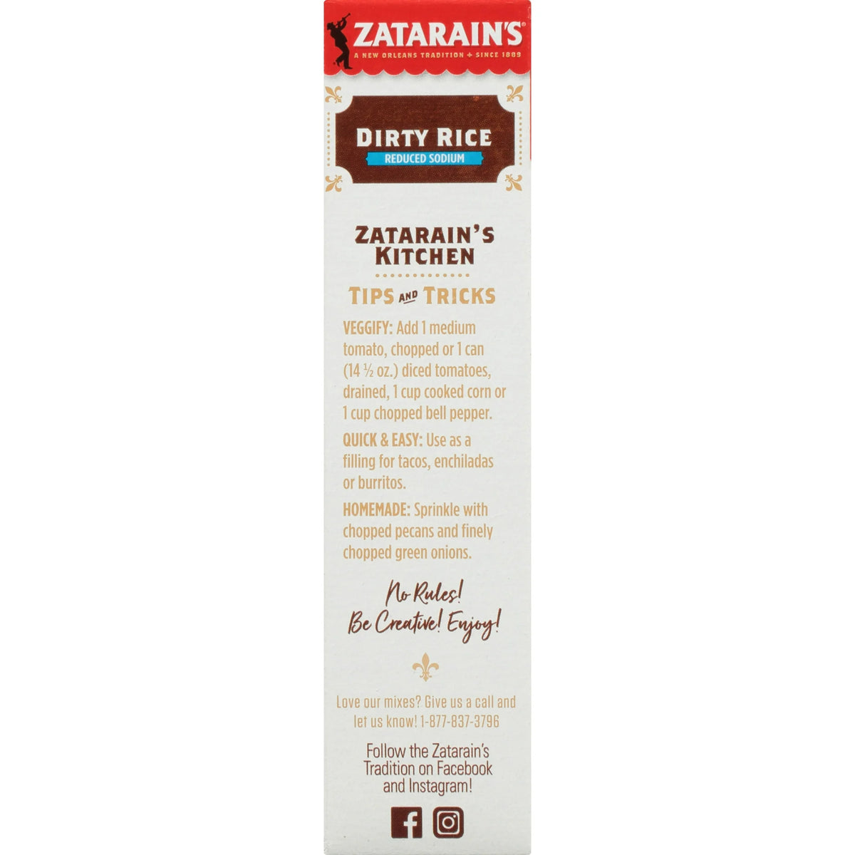 Zatarain's No Artificial Flavors Gluten Free Reduced Sodium Dirty Rice, 8 oz Box