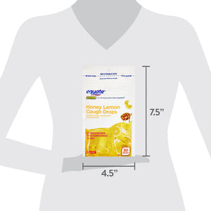 Equate Sore Throat and Cough Relief Honey Lemon Cough Drops with Menthol, 7.5mg, 30 Count