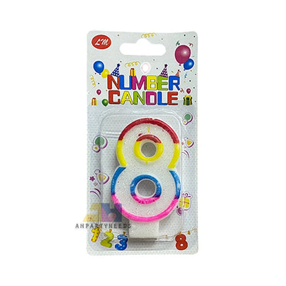 Glitter Coloful Number Candle Happy Birthday Cake Candle Decoration#8