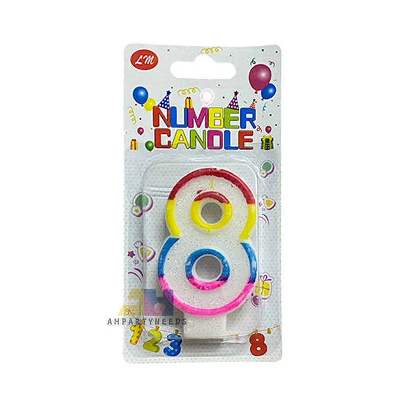 Glitter Coloful Number Candle Happy Birthday Cake Candle Decoration#8