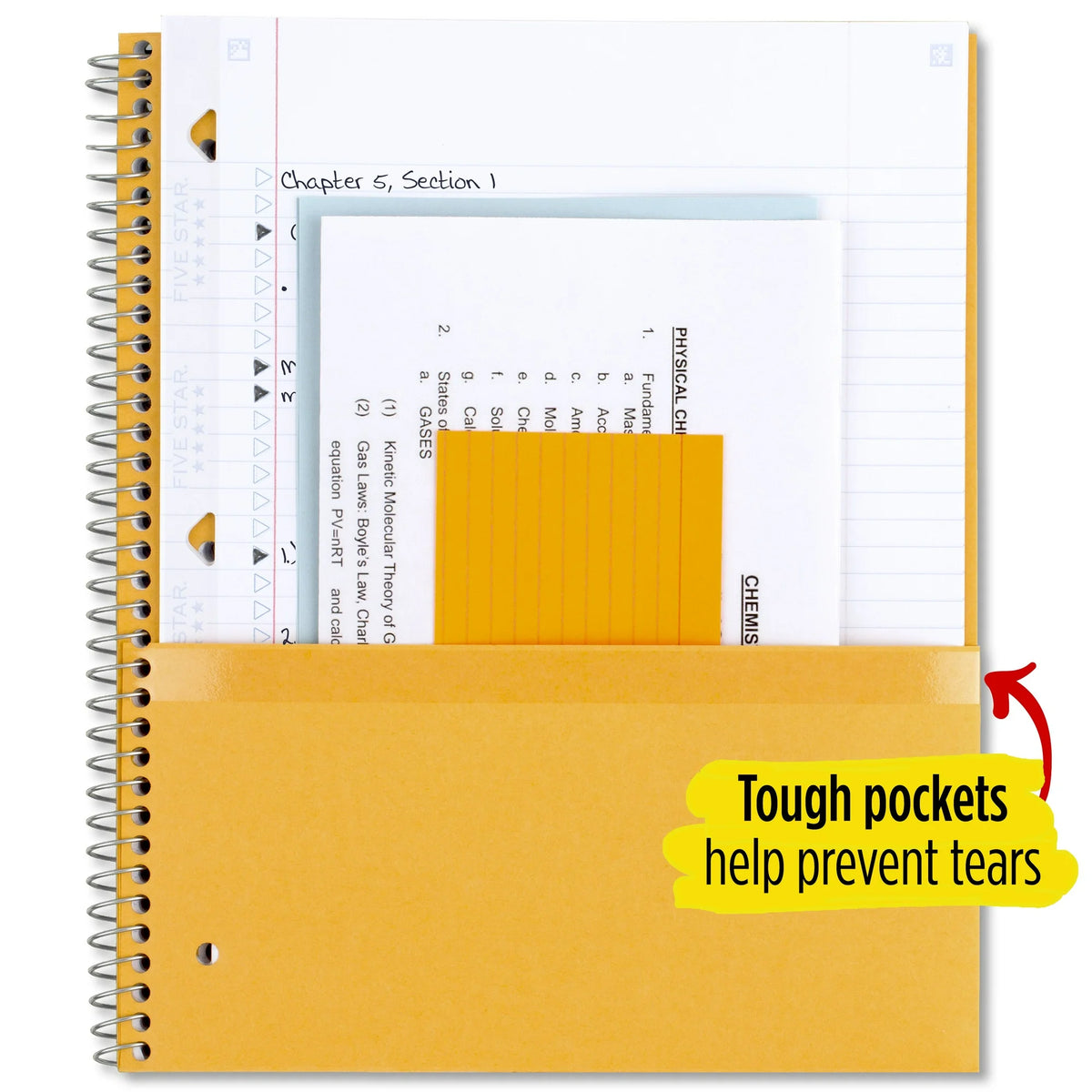 Five Star Wirebound Notebook Plus Study App, 1 Subject, College Ruled, Forest Green