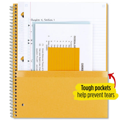 Five Star Wirebound Notebook Plus Study App, 1 Subject, College Ruled, Forest Green