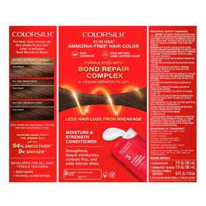 Revlon ColorSilk Permanent Hair Color, Bond Repair Complex, 30 Dark Brown, 1 pack