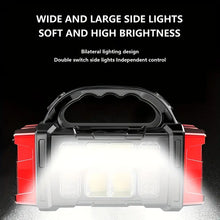 Load image into Gallery viewer, Versatile Solar-Powered Flashlight with 1500mAh Rechargeable Battery, USB Charging &amp; Red Light - Perfect for Camping, Fishing &amp; Outdoor Adventures
