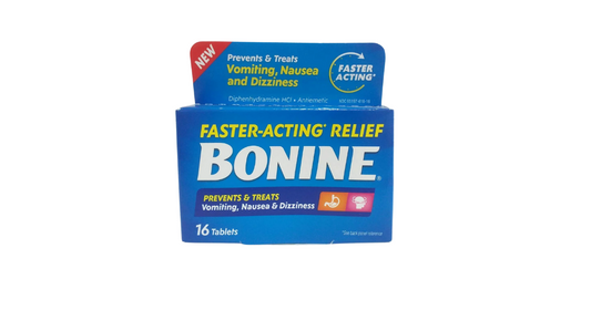 Bonine Faster Acting Nausea Dizziness and Motion Sickness Relief Tablets, 16 count