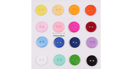 Vibrant Mixed Color Resin Buttons, 2-Hole
