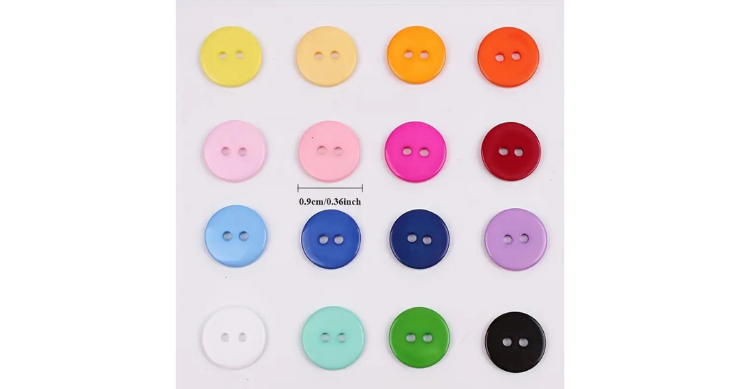 Vibrant Mixed Color Resin Buttons, 2-Hole