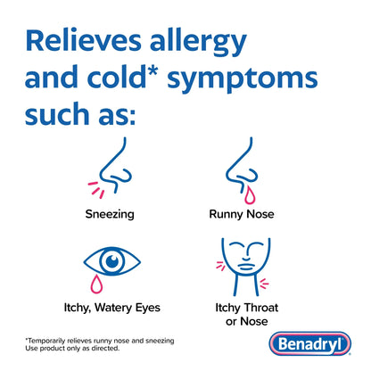 Benadryl Ultratabs Antihistamine Cold & Allergy Relief Tablets, 24 Count