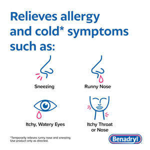 Benadryl Ultratabs Antihistamine Cold & Allergy Relief Tablets, 24 Count