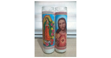 Load image into Gallery viewer, Religious Candles Sacred Heart Of Jesus and virgin de Guadalupe candles
