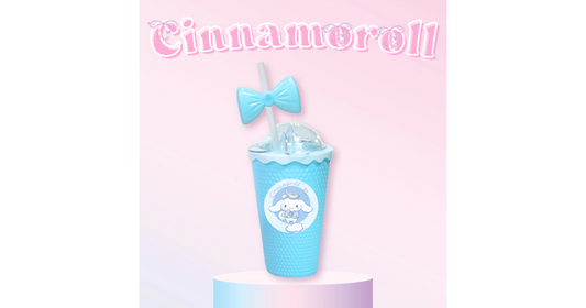 Sanrio tumbler with ribbon straw cup w/Cinnamoroll
