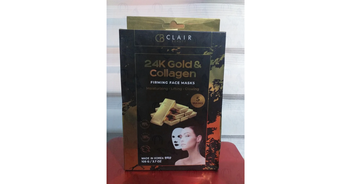 Clair Beauty 24k Gold&Collagen Firming Facemask 5sheets