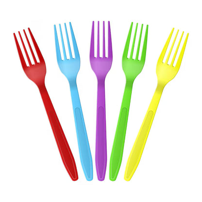 Color plastic forks