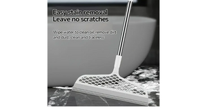 1pc ProClean Magic Broom with Detachable Head, Double-Sided Silicone Scraper, Plastic Handle, Ideal for Hard Floors &amp; Carpet