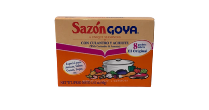 GOYA Sazon with Coriander and Annatto Seasoning Mix, 8 Packets, 1.41 oz Box