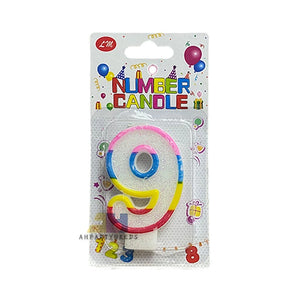 Glitter Coloful Number Candle Happy Birthday Cake Candle Decoration#9