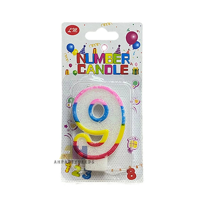 Glitter Coloful Number Candle Happy Birthday Cake Candle Decoration#9