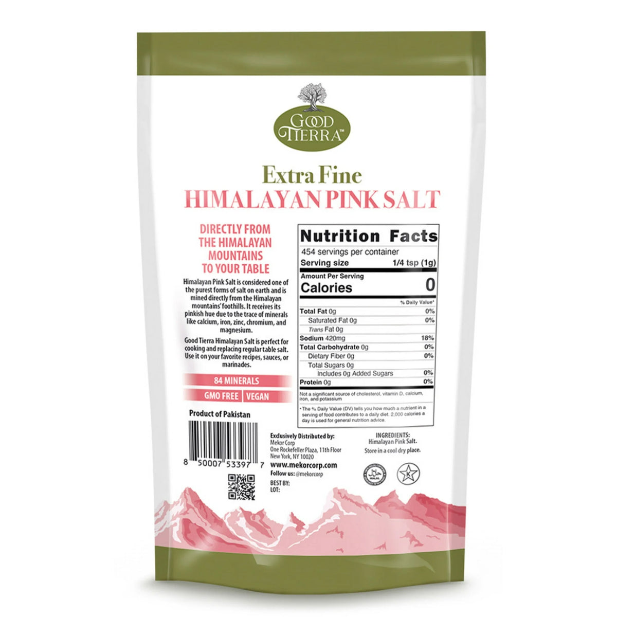 Himalayan Pink Salt Extra Fine - Mineral-Rich Natural Salt for Cooking, Grinder, and Table Use - 1 lb