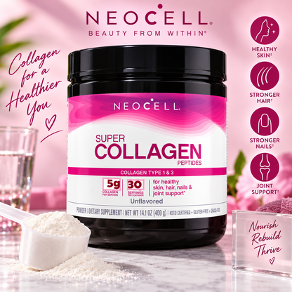 NeoCell Super Collagen Peptides,Unflavored, 5.3 Ounces(150g)