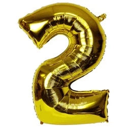 Gold Foil Number Foil Balloon  #"2"