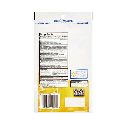 Equate Sore Throat and Cough Relief Honey Lemon Cough Drops with Menthol, 7.5mg, 30 Count
