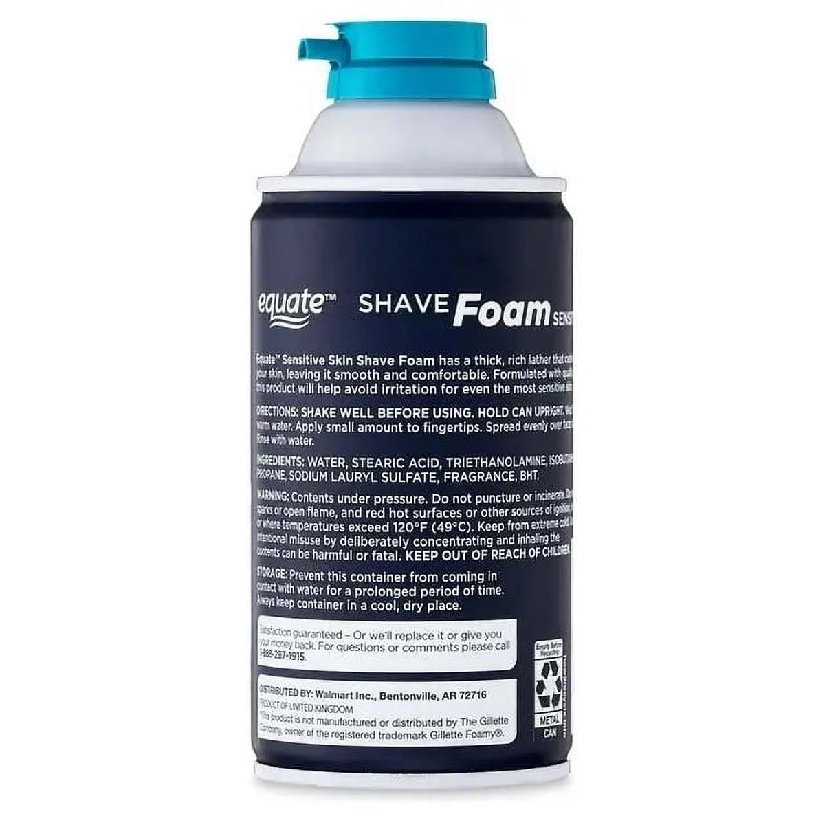 Equate Shave Foam, Sensitive Skin, 10 oz