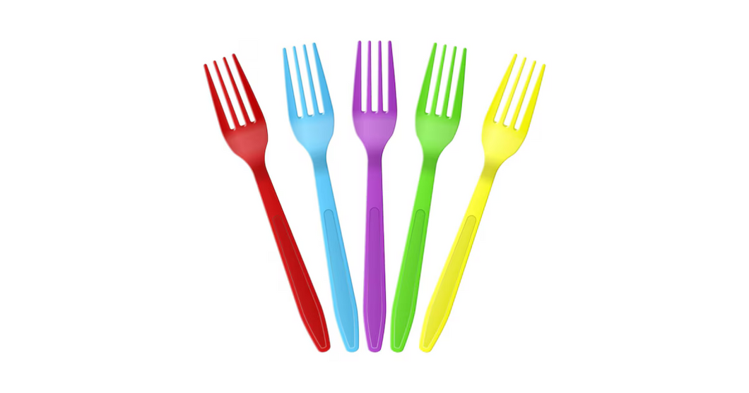Color plastic forks