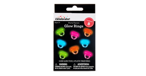 Multicolor Plastic Glow Ring Party Favors, 8 Pieces, by Way To Celebrate