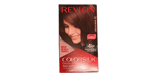REVLON #47 Permanent color Medium Rich Brown ammonia free w/keratin (U.S.A)