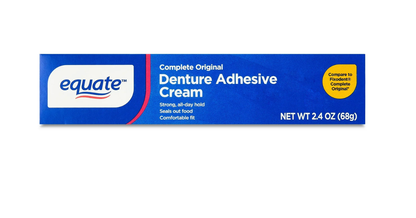 Equate Complete Original Denture Adhesive Cream, 2.4 oz(68g)
