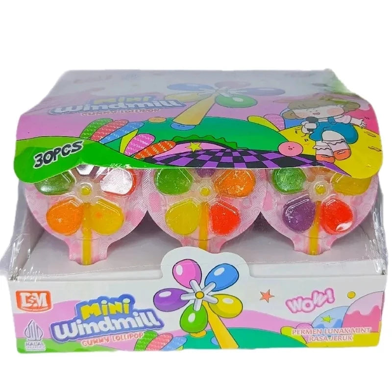 Windmill Gummy Lollipop Candy Wheel Fan